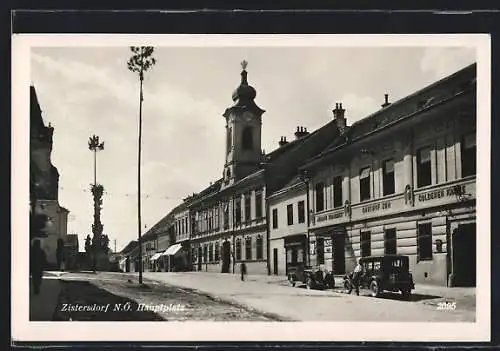 AK Zistersdorf /N. Ö., Gasthof zur goldenen Krone, Hauptplatz