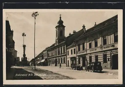 AK Zistersdorf /N. Ö., Gasthof zur goldenen Krone, Hauptplatz