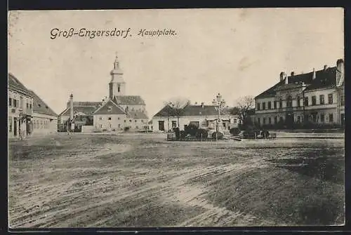 AK Gross-Enzersdorf, Blick über den Hauptplatz