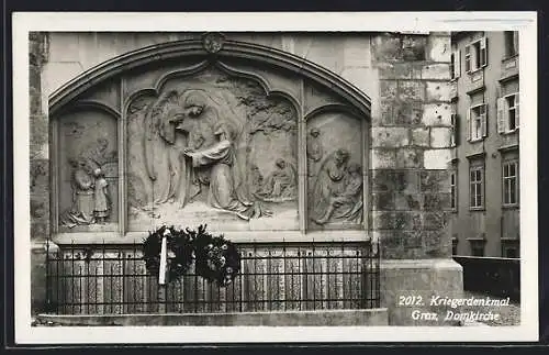 AK Graz, Kriegerdenkmal an der Domkirche