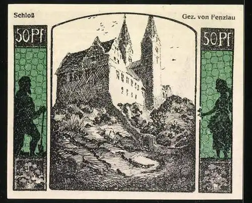 Notgeld Quedlinburg 1922, 50 Pfennig, Ortsansicht