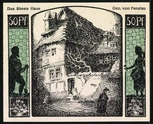 Notgeld Quedlinburg 1922, 50 Pfennig, Ortsansicht