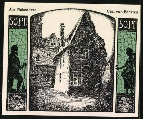 Notgeld Quedlinburg 1922, 50 Pfennig, Ortsansicht