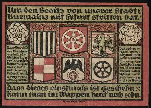 Notgeld Sömmerda i. Thür. 1921, 50 Pfennig, Wappen, Soldaten