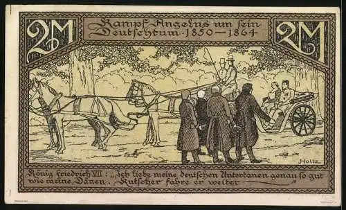 Notgeld Sörup i. Angeln, 2 Mark, Vertreibung der Schweden 1850