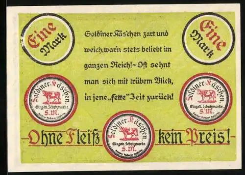 Notgeld Soldin 1921, 1 Mark, Soldiner Käschen