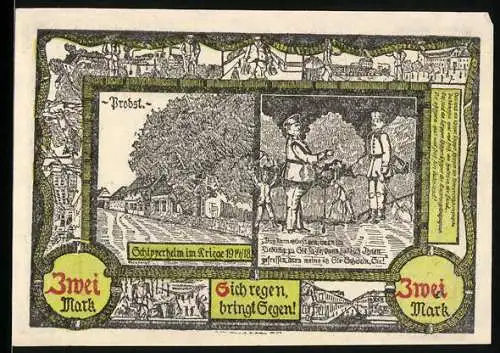 Notgeld Soldin 1921, 2 Mark, Schipperheim, Pyritzer Tor