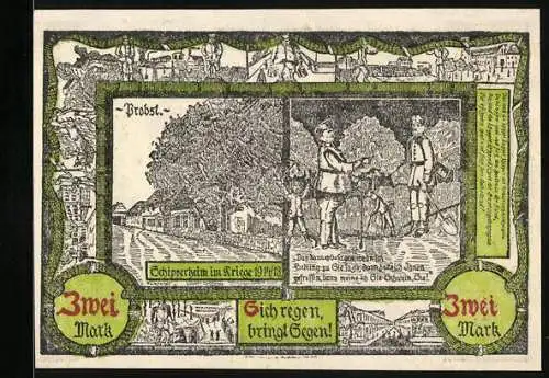 Notgeld Soldin 1921, 2 Mark, Schipperheim, Pyritzer Tor