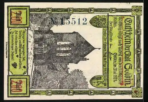 Notgeld Soldin 1921, 2 Mark, Schipperheim, Pyritzer Tor