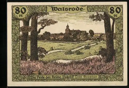 Notgeld Walsrode 1921, 80 Pfennig, Kloster