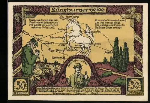 Notgeld Wilsede 1921, 50 Pfennig, Wilsederberg
