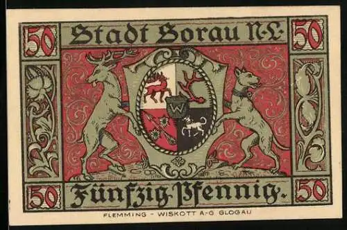 Notgeld Sorau /N. L. 1921, 50 Pfennig, Wappen