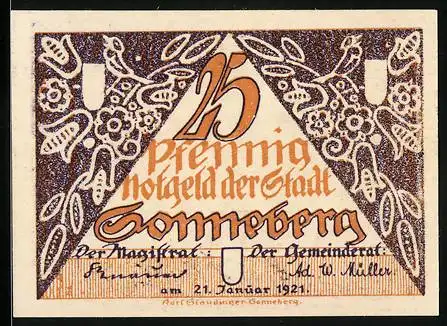 Notgeld Sonneberg 1921, 25 Pfennig, Harlekin