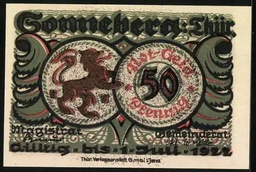 Notgeld Sonneberg /Thür. 1922, 50 Pfennig, Musterzimmer