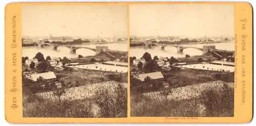 Stereo-Fotografie Anselm Schmitz, Köln, Ansicht Koblenz, Sommerliches Panorama mit Blick auf die Brücke