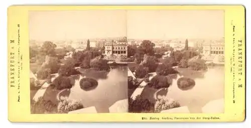 Stereo-Fotografie Sophus Williams, Berlin, Ansicht Frankfurt a. M., Idyll d. zoologischen Gartens von der Burgruine