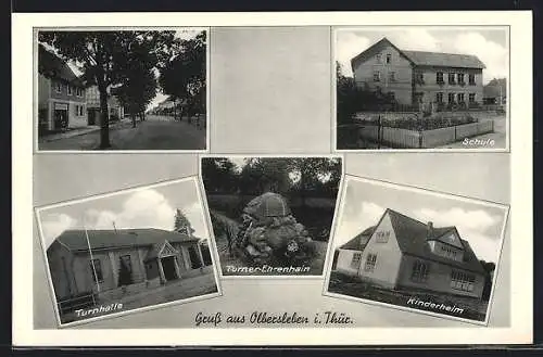 AK Olbersleben i. Thür., Kinderheim, Turnhalle, Schule