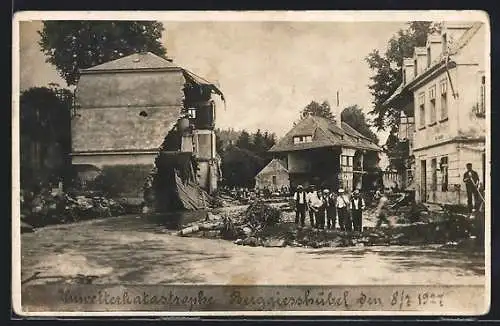 AK Berggiesshübel, Schäden nach dem Unwetter im Juli 1927