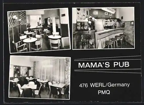 AK Werl, Gasthaus Mama`s Pub, Innenansicht