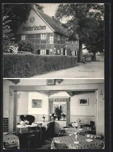 AK Werl /Westf., Gaststätte Heideröschen mit Innenansicht