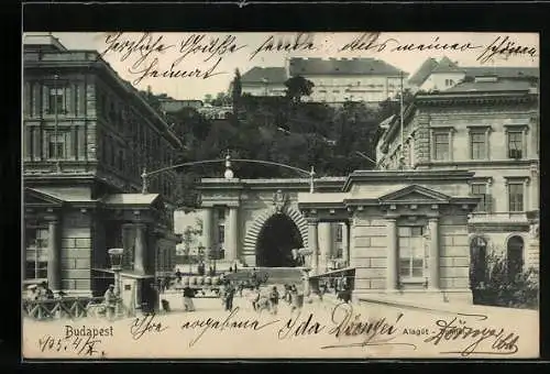 AK Budapest, Blick auf den Tunnel