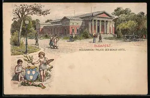 Künstler-AK Budapest, Ausstellung, Palais des Beaux-Arts