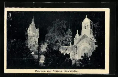 AK Budapest, Jáki templom megvilágitva