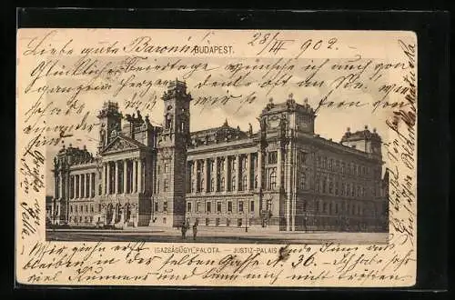 AK Budapest, Blick auf das Justiz-Palais