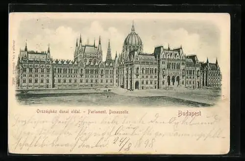 AK Budapest, Parlament von der Donauseite gesehen