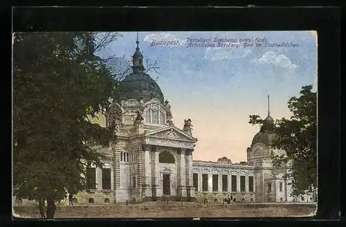 AK Budapest, Artesisches Széchenyi-Bad im Stadtwäldchen