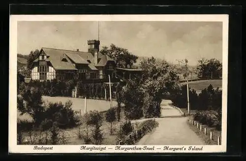 AK Budapest, Badehaus auf der Margarethen-Insel