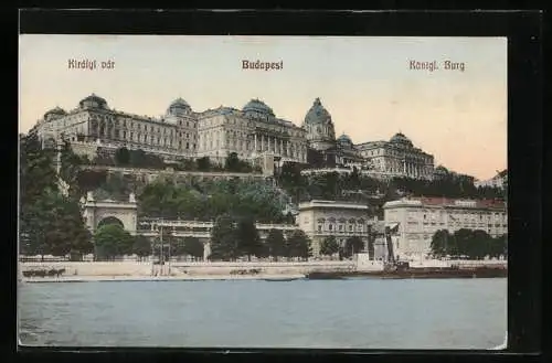 AK Budapest, Királyi vár / Blick auf die Königliche Burg