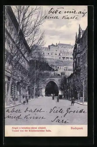 AK Budapest, Tunnel von der Kristinenstädter Seite