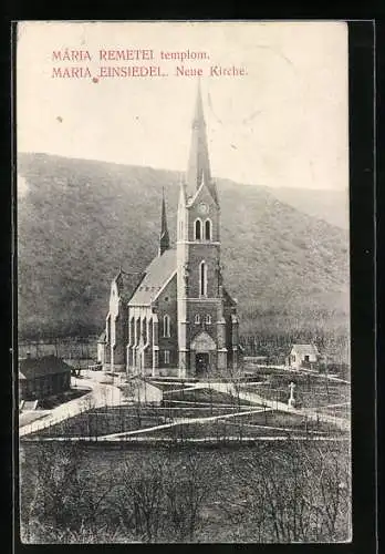 AK Maria Einsiedel, Blick auf die neue Kirche