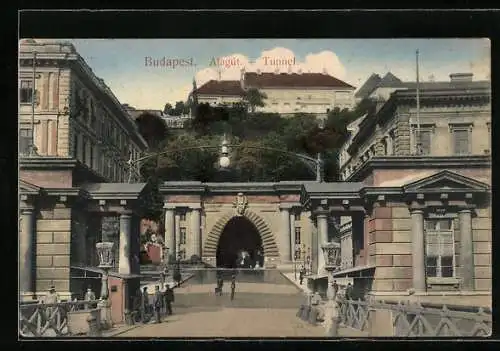 AK Budapest, Blick zum Tunnel