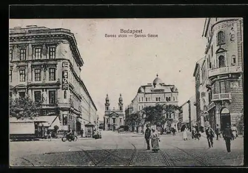 AK Budapest, In der Baross Gasse