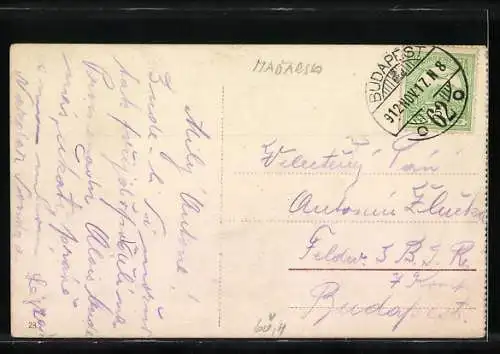 AK Budapest, Blick in die Andrássy Strasse