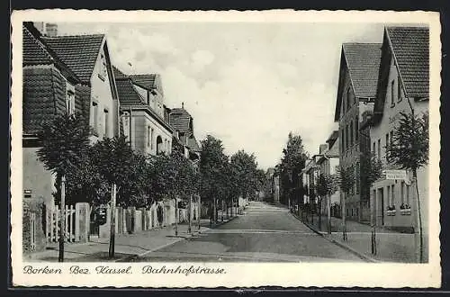 AK Borken / Hessen, Bahnhofstrasse mit Gasthaus