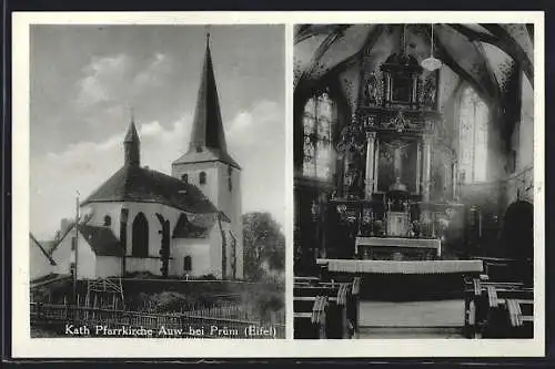 AK Auw bei Prüm, Kath. Pfarrkirche mit Innerem