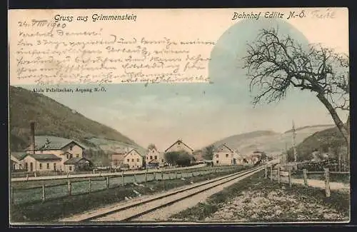 AK Grimmenstein /N.-Ö., Bahnhof Edlitz