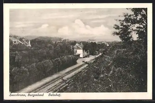 AK Bad Sauerbrunn /Burgenland, Bahnhof