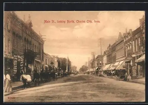 AK Charles City, IA, Main Street, looking North