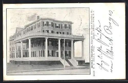 AK North Asbury Park, NJ, Hotel Colonial, Eighth Ave. and Kingsley St. Mrs. T. V. Silva