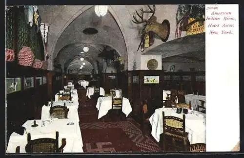 AK New York, NY, Hotel Astor, American Indian Room