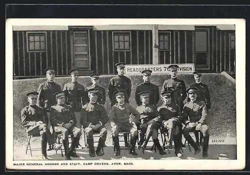 AK Ayer, MA, Major general Hodges and Staff, Camp Devens