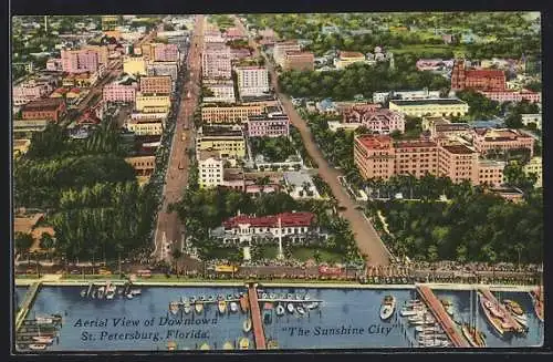 AK St. Petersburg, FL, Aerial View of Downtown