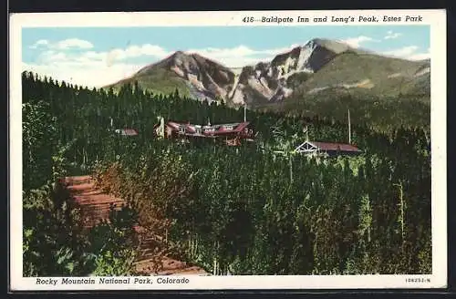AK Estes Park, CO, Baldpate Inn and Long`s Peak, Rocky Mountain National Park