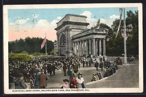 AK San Francisco, CA, Municipal Band Stand, Golden Gate Park