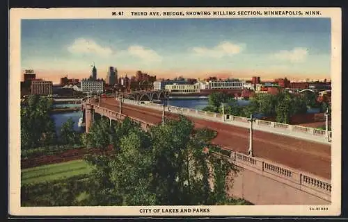 AK Minneapolis, MN, Third Ave. Bridge, showing Milling Section