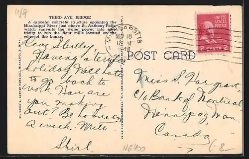 AK Minneapolis, MN, Third Ave. Bridge, showing Milling Section